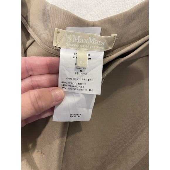 S Max Mara Jersey Stretch Viscose Tab Straight Leg Trouser Pants XL Quiet Luxury - Picture 5 of 7